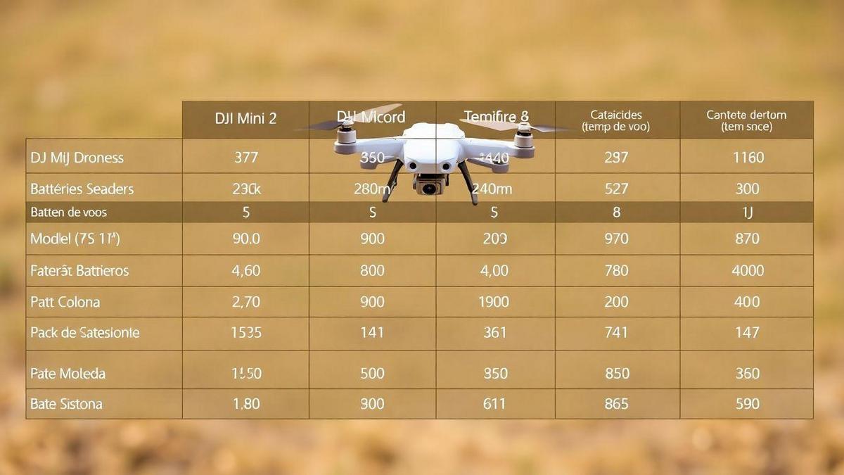 Comparação entre baterias drone DJI Mini 2 e outras baterias de drones