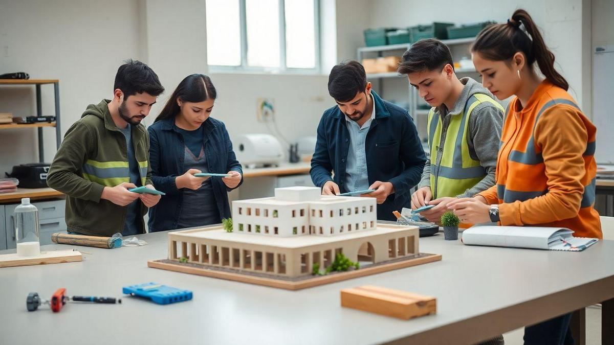 Laboratórios e prática: onde você aprende construção civil na prática