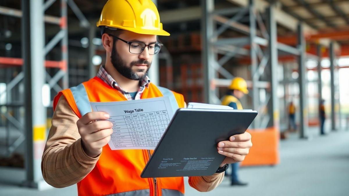 Tabela salarial obras: como ler e aplicar na prática