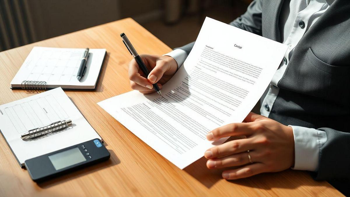 Avalie contrato, prazos e responsabilidades financeiras