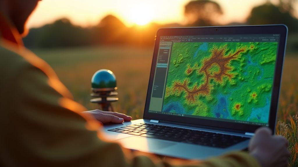 Como você usa ortofotomapas e curvas de nível na Topografia Cadastral