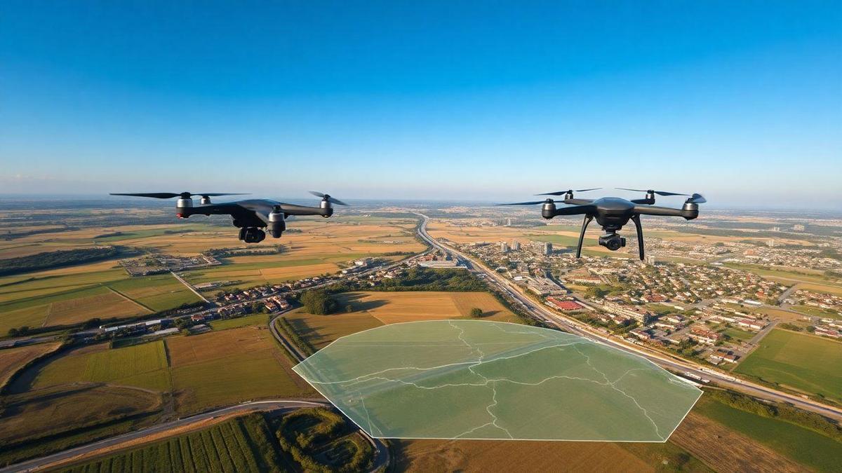 Verifique uso de fotogrametria aérea e drones topográficos para grandes áreas