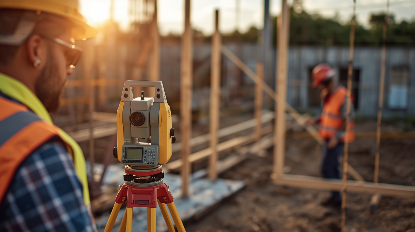 locação de obra com estação total