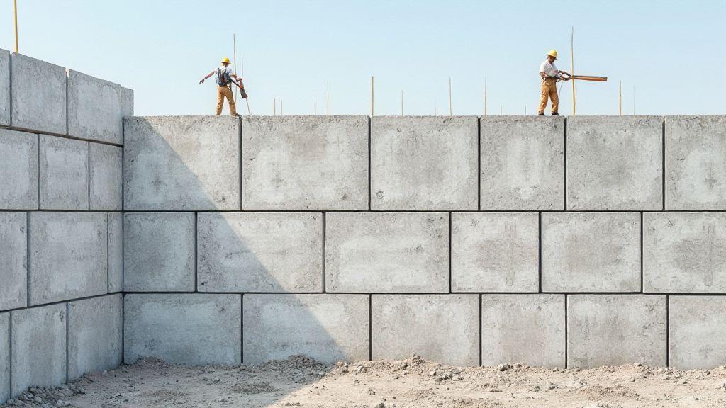 Muro de blocos de concreto: técnica de assentamento e reforço