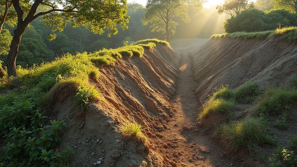 Terraplenagem em declive: reduzir volume de movimentação de terra